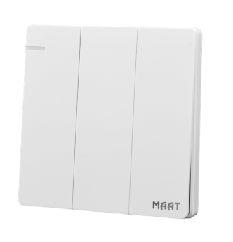 [SW3-QW-001] Plate Switch METQ53Q/1Y - 3 Gang 1 Way (Big Button), White - MAAT