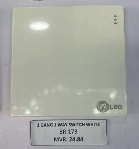 [BR-173] Switch - 1gang 1way D1001 86x86mm 16A250V pure white color without LED