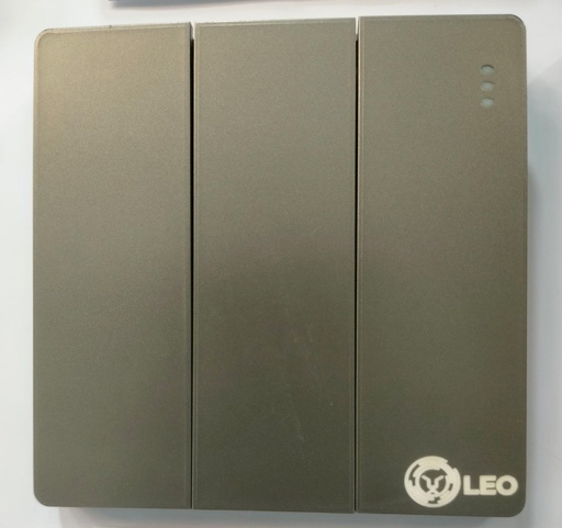 [BR-180] Switch - 3gang 1way D2005, grey color 86x86mm 16A250V