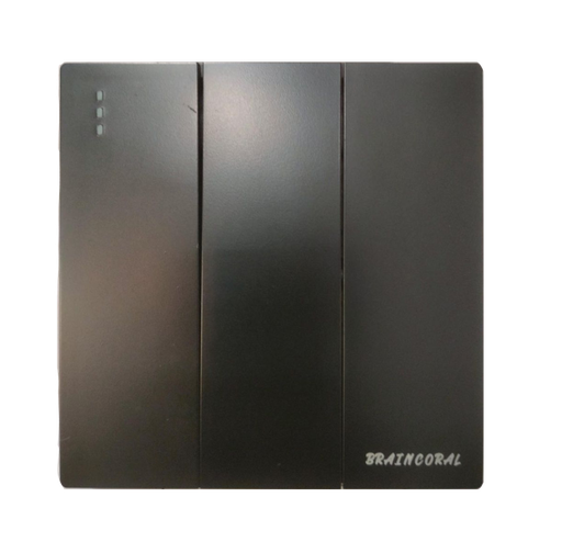 [BR-782] Switch - 3gang 1way LK4005 86x86mm 10A250V, Black