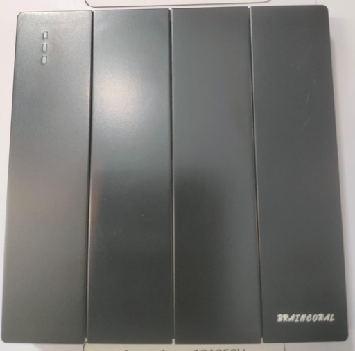 [BR-783] Switch - 4gang 1way LK4007 86x86mm 10A250V, Black