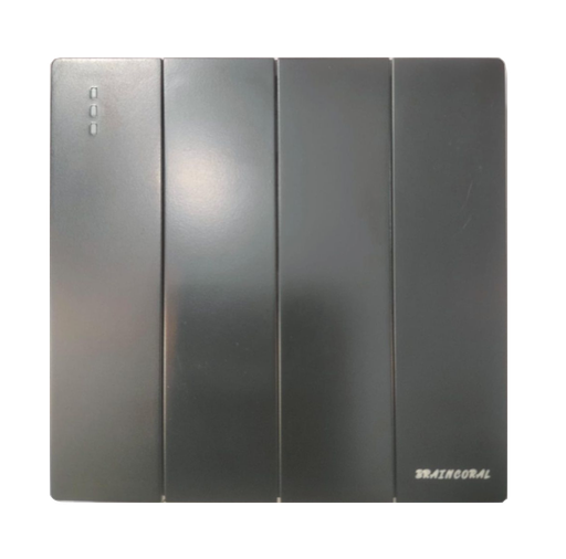 [BR-783] Switch - 4gang 1way LK4007 86x86mm 10A250V, Black