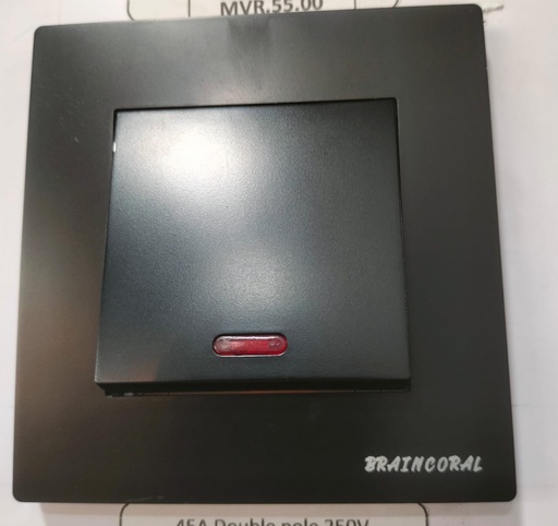 [BR-789] Switch -45A Double pole  LK4061 86x86mm 45A250V, Black