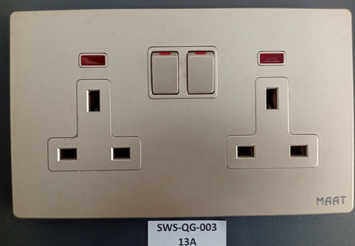 [SWS-QG-003] 13A SWITCH SOCKET DOUBLE GOLD PLATED
Box Code: Q5C2K/3F2