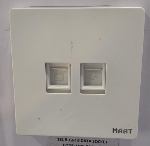 [SWS-QW-005] TEL & CAT 6 DATA SOCKET WHITE
Box Code: Q5DH/DN-6