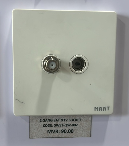 [SWS2-QW-002] 2 GANG SAT &TV SOCKET WHITE
Box Code: MET-Q5WXTV/BLTV