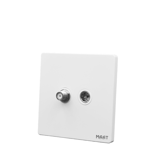 [SWS2-QW-002] 2 Gang Sat & TV Socket White MET-Q5WXTV/BLTV MMAAT