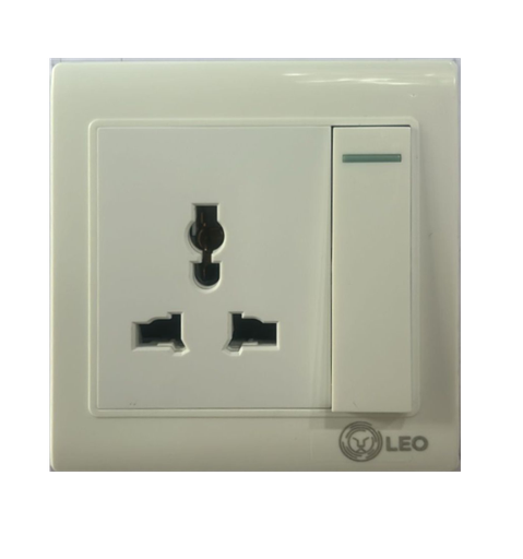 [BR-165] Three Pin - 1gang 1way + 3pin universal socket, LK4047B
