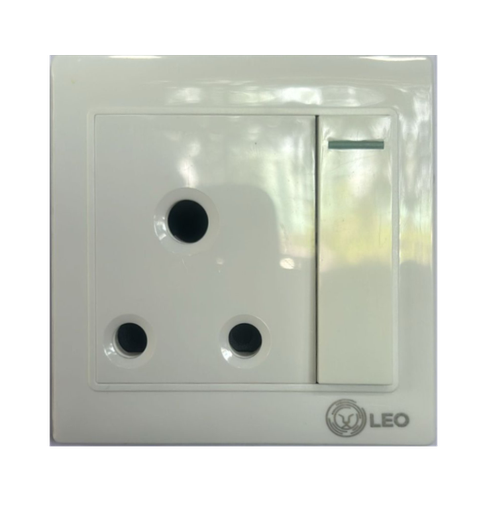 [BR-170] Three Pin -15A 3 round pin socket LK4062 86x86mm 15A250V