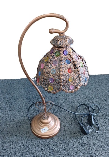 [BR-301] Lamp A-122P# 54cm Lampshade: 20cm Base: 13cm Materials: Hand Beading, Iron & Acrylic