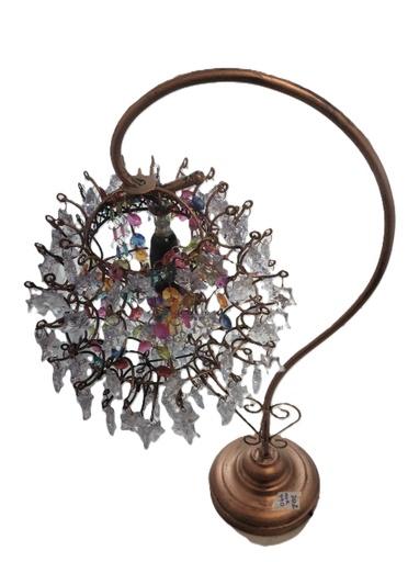 [BR-302] "A-122V#, lamp bracket: 54cm Lampshade: 24cm Base: 13cm Materials: Hand beading, iron, acrylic"