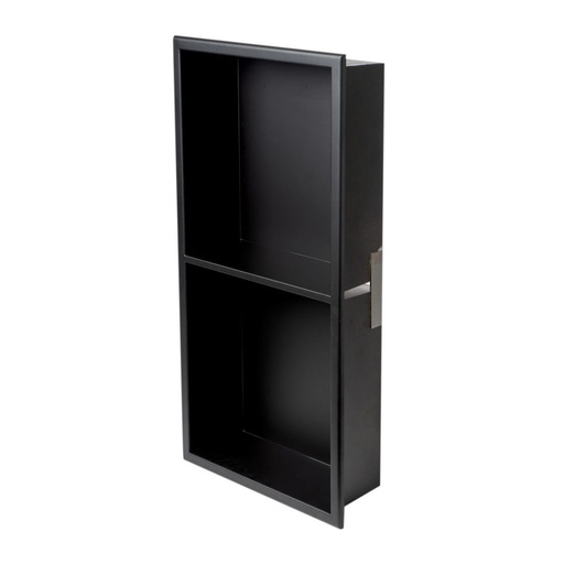 [BR-914] Shower Niche with Shelf 20x60cm - Matt Black - 8363-2MB
