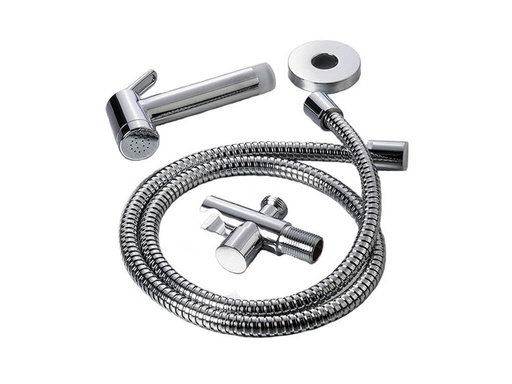 [BR-855] Muslim Shower Set - Brass Shower Valve with holder SUS304 SHOWER sprayer 1.2M SUS304 shower hose - 80553 - Chrome