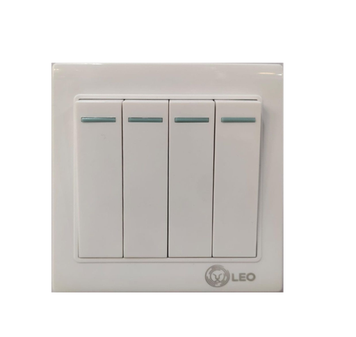 [BR-160] Switch - 4gang 1way LK4007 86x86mm 10A250V