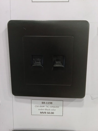 [BR-1198] C50-066#: Tel, computer socket Black color