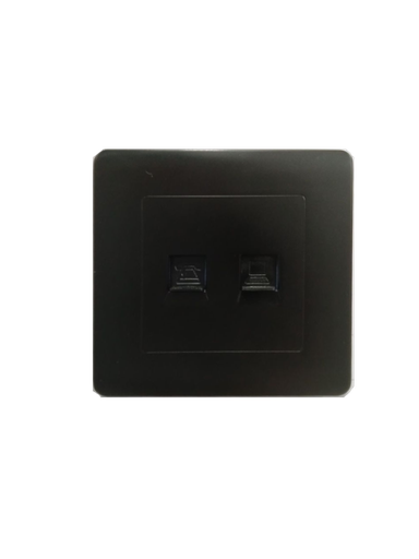 [BR-1198] C50-066#: Tel, computer socket Black color