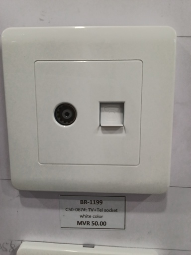 [BR-1199] C50-067#: TV+Tel socket white color
