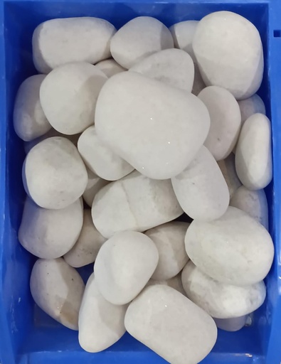 [BR-584] White Unpolished Pebbles (Size 30-40MM)