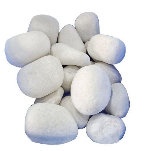 [BR-584] White Unpolished Pebbles (Size 30-40MM)