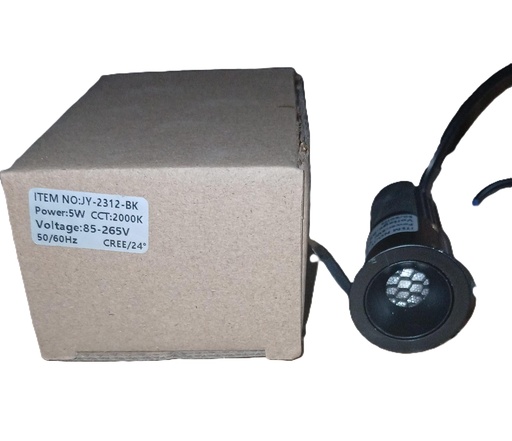 [1123B] LED：CREE Power:5W CCT: 2000K C.R.I:  90Ra Size：Ф34*H80mm Cutting：Ф30mm JY-2312 - Black