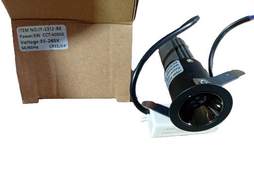 [1158B] "LED：CREEPower:5W CCT: 2000K C.R.I:  90RaSize：Ф34*H80mm Cutting：Ф30mm JY-2312 CCT4000K" - Black