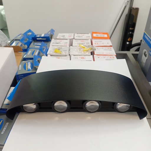 [BR-1379] Outdoor light 1042-8#, 8W, 3000K, AC85-265V, Aluminium+PS lens, 220*80*45mm, Black