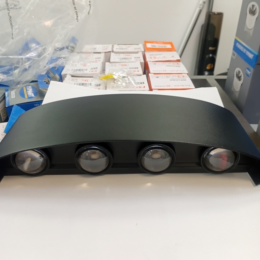 [BR-1381] Outdoor light 1042-8#, 8W, 6000K, AC85-265V, Aluminium+PS lens, 220*80*45mm, Black