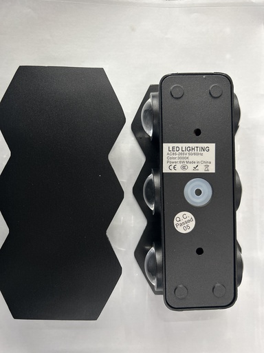 [BR-1391] Outdoor light 1109#, 6W, 3000K, AC85-265V, Aluminium+PS lens, 160*80*355mm, Black