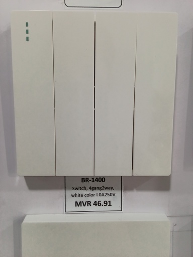 [BR-1400] Switch, 4gang2way, white color 86x86mm I 0A250V