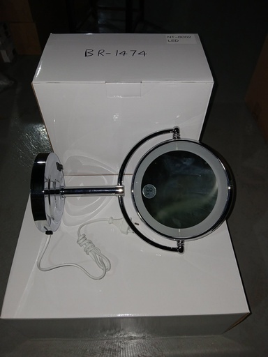 [BR-1474] Mirror (Make-up), Brass + Steel, Polish, NT-6002LED