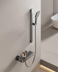 [BR-1726] Shower Set 3017 Grey, Single-Function Shower Mixer