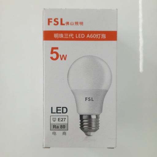 [BR-1821] LED Light E27, 5W, 6500K Brand: FSL