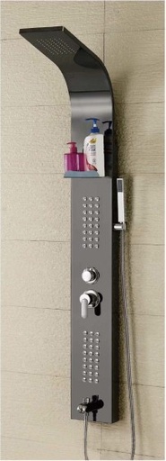 [BR-2067] Shower Panel - GF01A 1580×200×65mm, Black Titanium SUS304