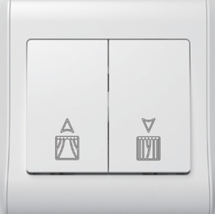[BR-2073] EliteElegance-Curtain Switch P337W - 2 Gang 1 Way, White 