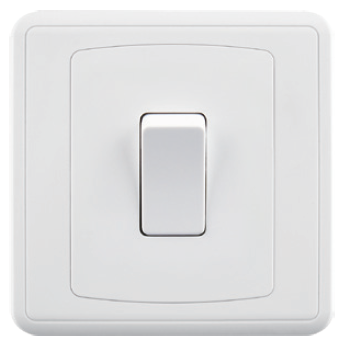 [BR-2075] Plate Switch FC302- 1 Gang 2 Way, White - Elite Elegance