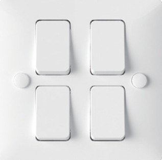 [BR-2078] Switch FC363 - 4 Gang 1 Way, White