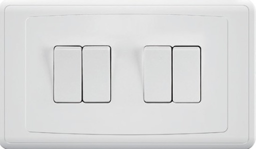 [BR-2085] Switch FC307 - 4 Gang 1 Way, White