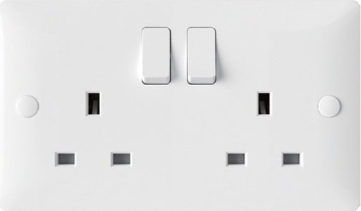 [BR-2095] Switch Socket FC406Q - 2 Gang, White