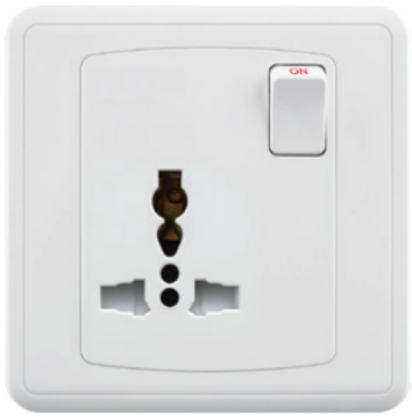 [BR-2100] EliteElegance-Switch Multi - Socket 13A FC405M - 1 Gang, White