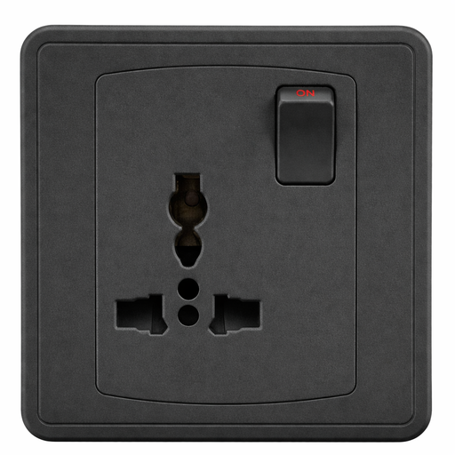 [BR-2215] Switch Multi - Socket 13A FC405MBK - 1 Gang, Black