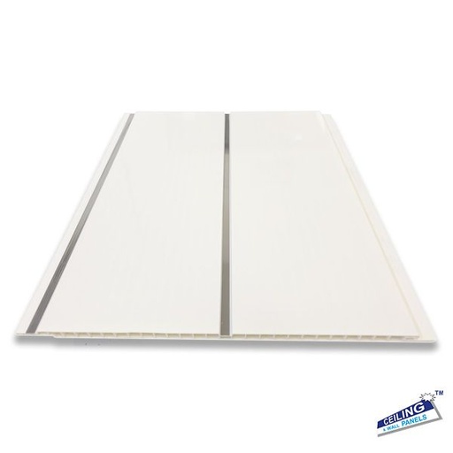 [BR-2699] PVC Wall Panel 250X8X2600MM - White Gloss With Chrome