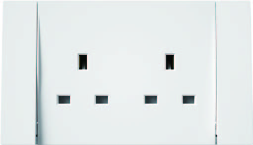[BR-3096] EliteElegance-Switch Socket 41406E - 13A, 2 Gang SP, White 