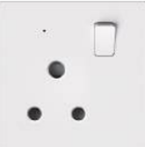 [BR-3100] EliteElegance- Round Pin Socket+Neon 41431, 15A, 1 Gang Switched